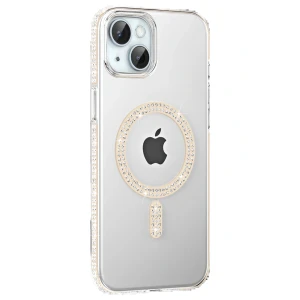 Apple iPhone 14 Move Taşlı Magsafe Kapak - Pembe