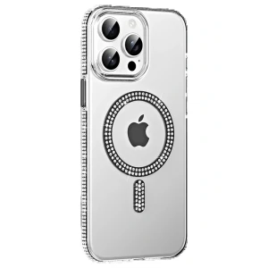 Apple iPhone 15 Pro Move Taşlı Magsafe Kapak - Siyah