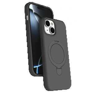 Apple iPhone 15 Regal Magsafe Standlı Kapak - Titan Gri