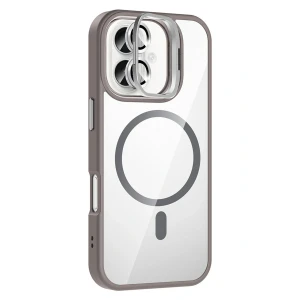 Apple iPhone 16 Plus Remim Lensli Magsafe Standlı Kapak - Titan Gri