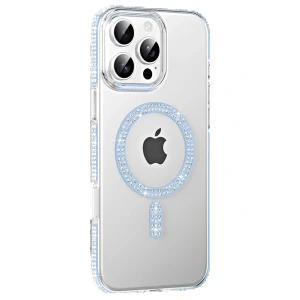 Apple iPhone 16 Pro Max Move Taşlı Magsafe Kapak - Mavi