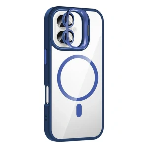 Apple iPhone 16 Remim Lensli Magsafe Standlı Kapak - Lacivert