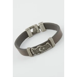 Ay Yıldız Suni Deri Bileklik