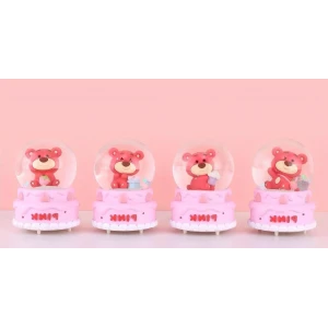 Ayıcıklı Işıklı Kar Küresi 7 Cm