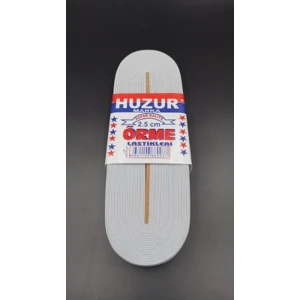 Beyaz - 2.5cm Paça Lastik Geniş 10mt.