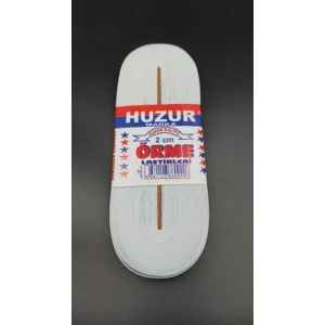 Beyaz - 2cm Paça Lastik Yassı Geniş 10mt