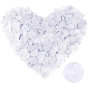 Beyaz Renk Gül Yaprağı Şekilli Konfeti 1 Paket 100 Adet (4887)