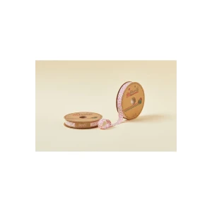 Biye Çiçekli Katlı A02 Pembe 2 cm 25 Metre %65 Koton %35 Polyester