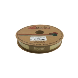 Biye Simli Katlı Ka Altın 2 cm 25 Metre %50 Simli % 50 Polyester