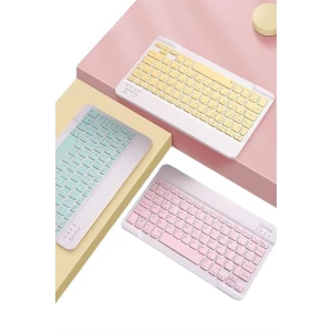 Bluetooh Wıreless Keyboard Siyah Q Klavye İOS Ipad Android Windows Uyumlu
