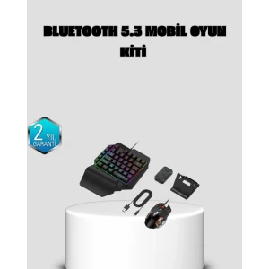 Bluetooth 5.3 Mobil Oyun Konsolu Dönüştürücü Seti 5 Parça Klavye Mouse Kit