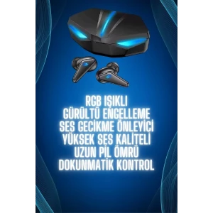 Bluetooth Kulaklık  Kulaklığı Rgb Işıklı Oyunlarda Düşük Gecikme