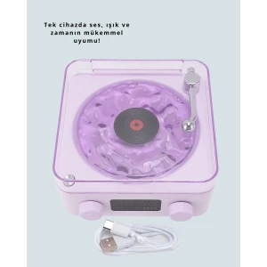 Bluetooth Retro Pikap Hoparlör – Projektörlü Gece Lambası