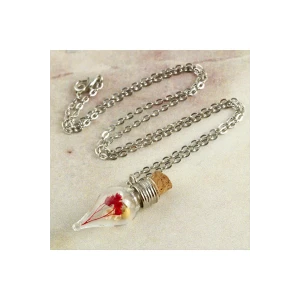 Çiçek Fanus Canlı Kolye