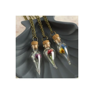 Çiçek Fanus Canlı Kolye