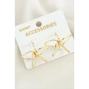 Çiçek Oval Metal Küpe