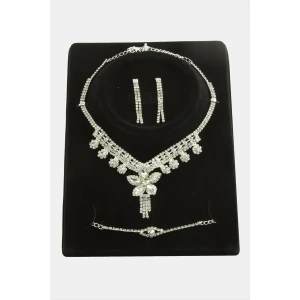 Çiçek Taşlı Lüks Set Kolye