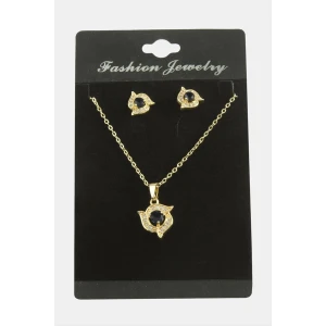 Çiçek Zirkon Taşlı Set Kolye