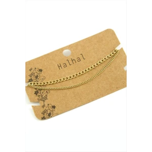 Çift Zincirli Lüks Çelik Halhal