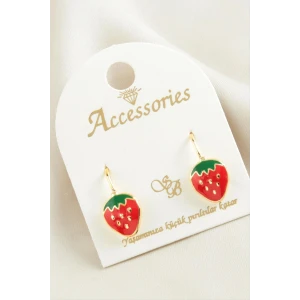 Çilek Mineli Klipsi Küpe