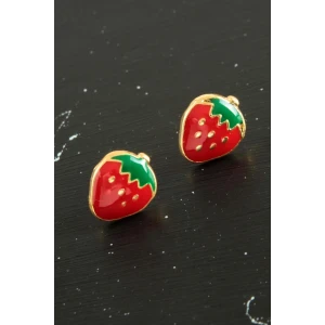 Çilek Mineli Minik Küpe