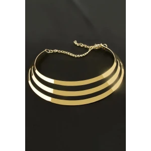 Çizgili Metal Tasma Kolye