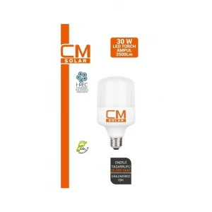 Cmsolar 30 W Led Torch Ampul E27 Duy 6500k Beyaz ışık