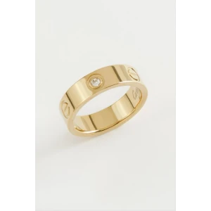 Crt Taşlı Lüks Çelik Yüzük 5 mm