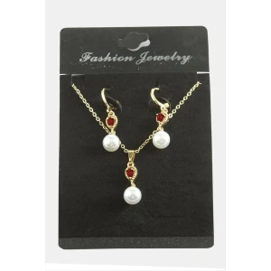 Damla İnci Zirkon Taşlı Set Kolye