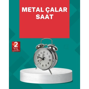 Dekoratif Gümüş Işıklı Alarmlı Masa Saati Sessiz Mekanizma