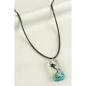 Deniz Kızı Dikdörtgen Epoksi Kolye