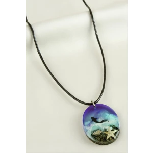 Deniz Yıldızı Oval Epoksi Kolye