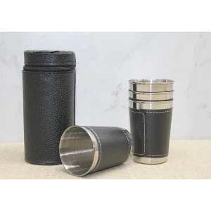 Derili Kılıflı 4lü Shot Bardak