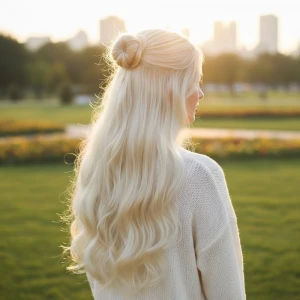 Fiber Sentetik Dalgalı Yarım Ay + 2 Yan Çıt Çıt - Platin