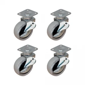 Furç Tablalı Bilyalı Teker (Frenli) - 20x50 - Gri HKS177 - 4 Adet