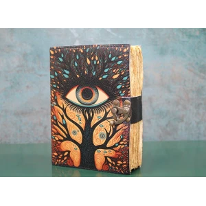 Göz Tasarımlı Deri Defter