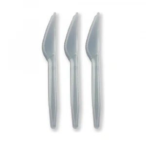 Gri Renk Lüks Plastik Bıçak 25 Adet