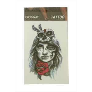 Gül Kuru Kafa Tattoo Dövme Sticker