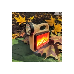 Güneş Enerjili Şömineli Çok Fonksiyonlu Çift Işık Kaynağı Usb Şarjlı Solar El Feneri