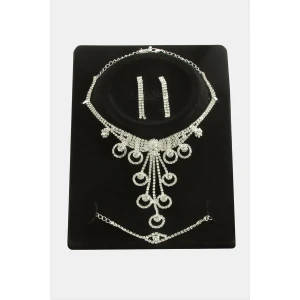 Halka Taşlı Lüks Set Kolye