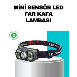 Hareket Sensörlü Şarjlı Led Far Suya Dayanıklı Çok Modlu