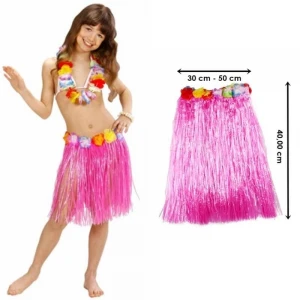 Hawaii Hula Eteği Pembe Renk 40 cm (4887)