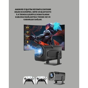 HCS350pro Android 11 İşletim Sistemli Mini Projektör