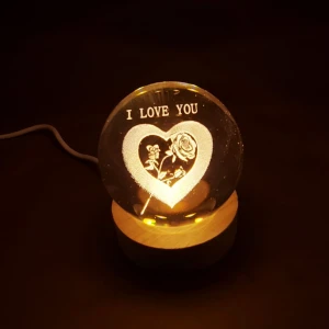 I Love You Işıklı Cam Küre