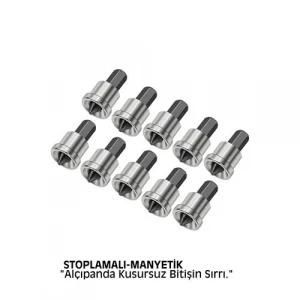 retroieg™ 10 Adet Alçıpan Bits Uç Seti - Manyetik Ph2 Krom Çelik 25mm Vidalama Başlığı