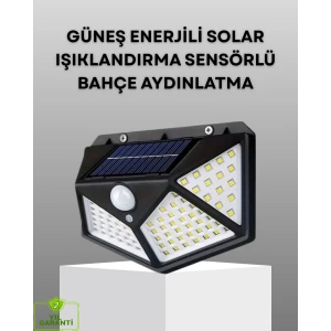 ieg™ 100 Led Solar Lamba Hareket Algılamalı Bahçe Duvar Dış Mekan Aydınlatma
