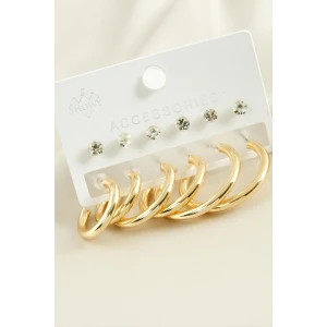 ieg™ 12 Adet Boru Taşlı Halka Küpe