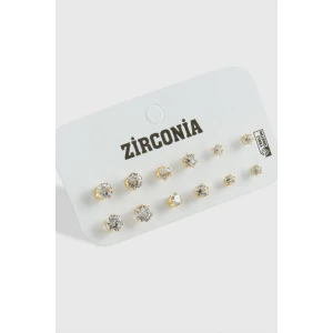 ieg™ 12 Adet Zirkon Tek Taşlı Küpe