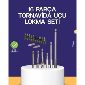 ieg™ 16 Parça Bits Ve Adaptör Seti Vidalama Tamir Bakım Seti