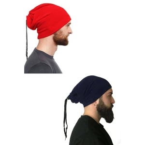 İEG 2 Adet Polar İpli Bere ve Boyunluk Kırmızı Lacivert